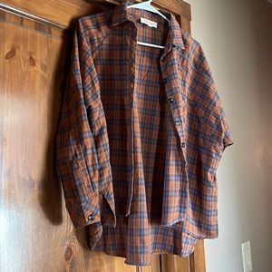 Peach love flannel from big bratt boutique